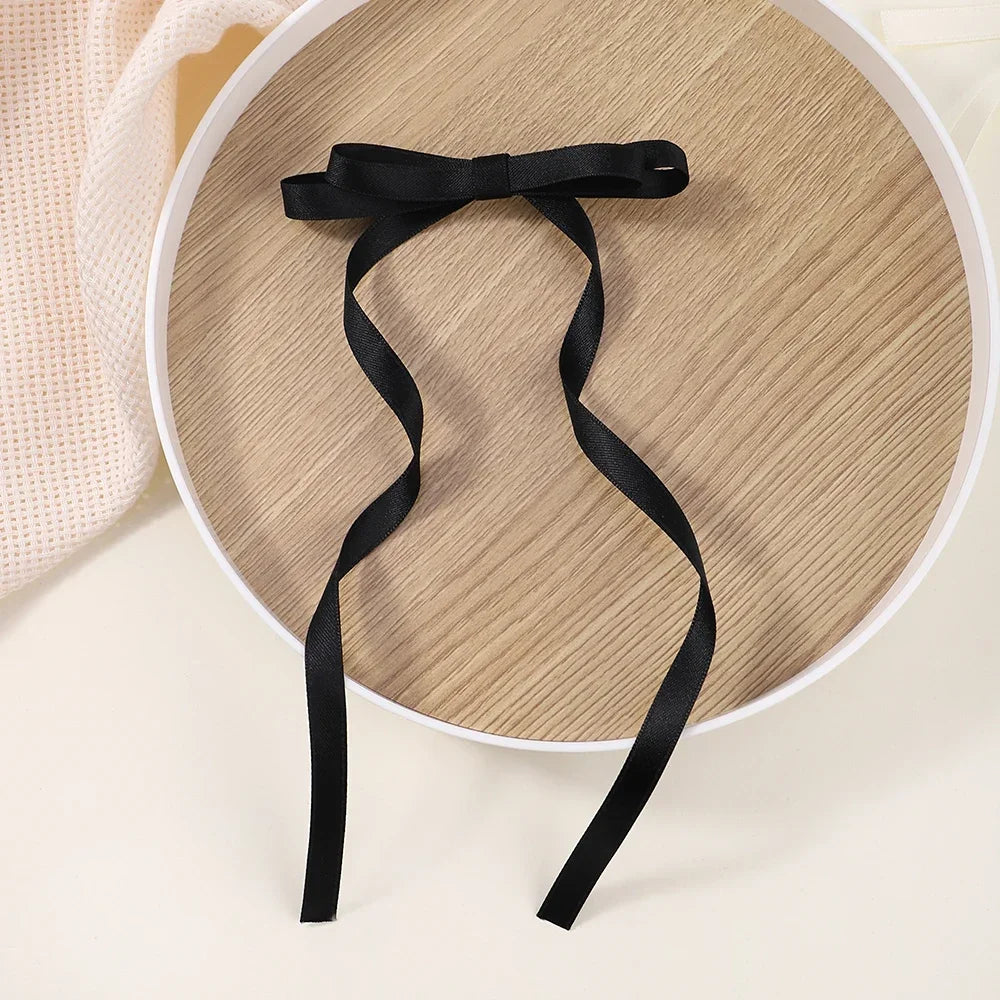 2Pcs New Cute Ribbon Bow Headband Long Tassel Hair Clip Women'S Hair Accessories Girls Party Headwear Side Clips Wholesale