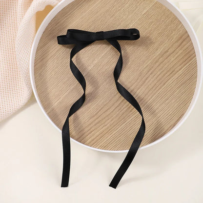 2Pcs New Cute Ribbon Bow Headband Long Tassel Hair Clip Women'S Hair Accessories Girls Party Headwear Side Clips Wholesale