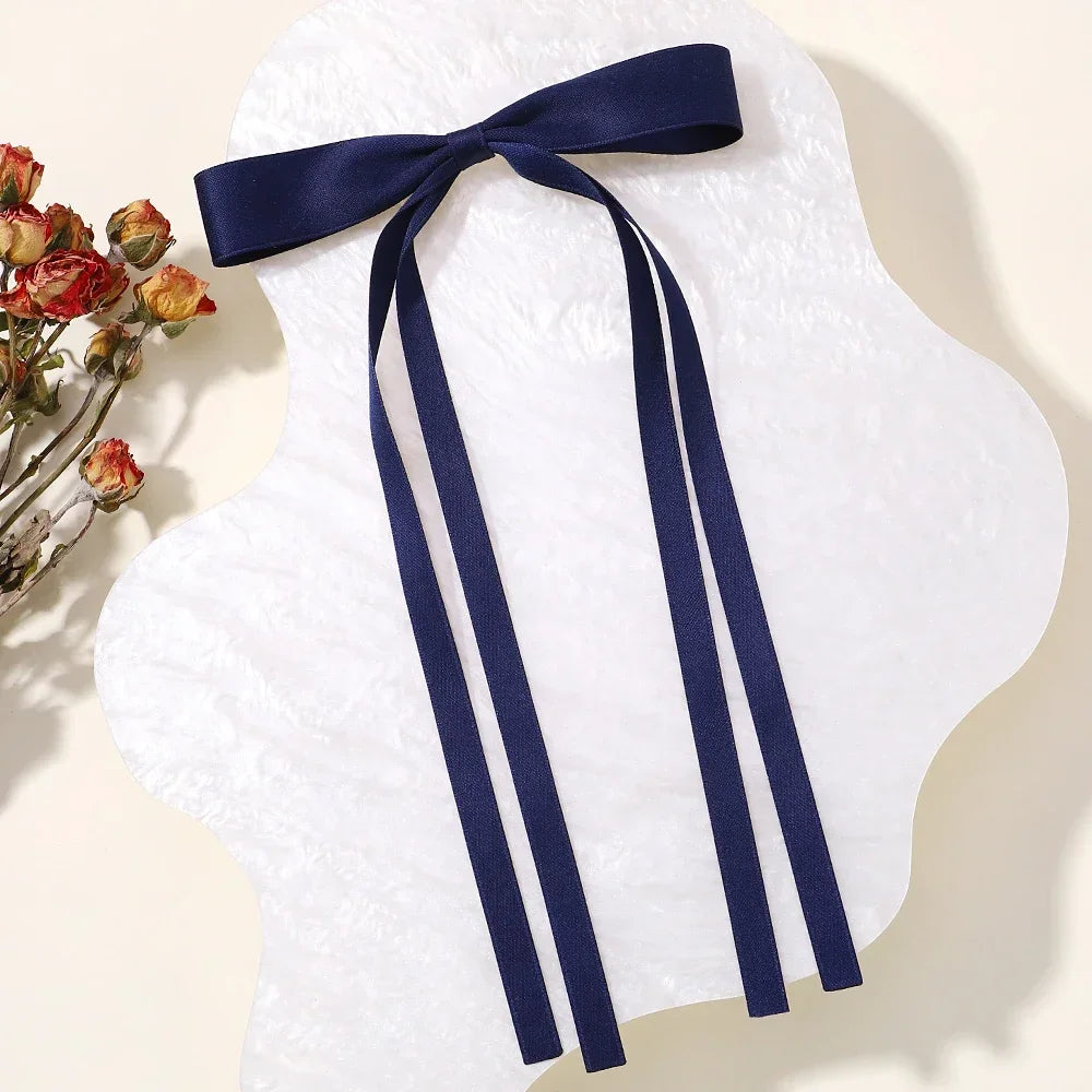 2Pcs New Cute Ribbon Bow Headband Long Tassel Hair Clip Women'S Hair Accessories Girls Party Headwear Side Clips Wholesale
