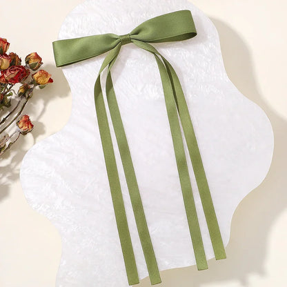 2Pcs New Cute Ribbon Bow Headband Long Tassel Hair Clip Women'S Hair Accessories Girls Party Headwear Side Clips Wholesale