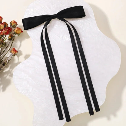 2Pcs New Cute Ribbon Bow Headband Long Tassel Hair Clip Women'S Hair Accessories Girls Party Headwear Side Clips Wholesale